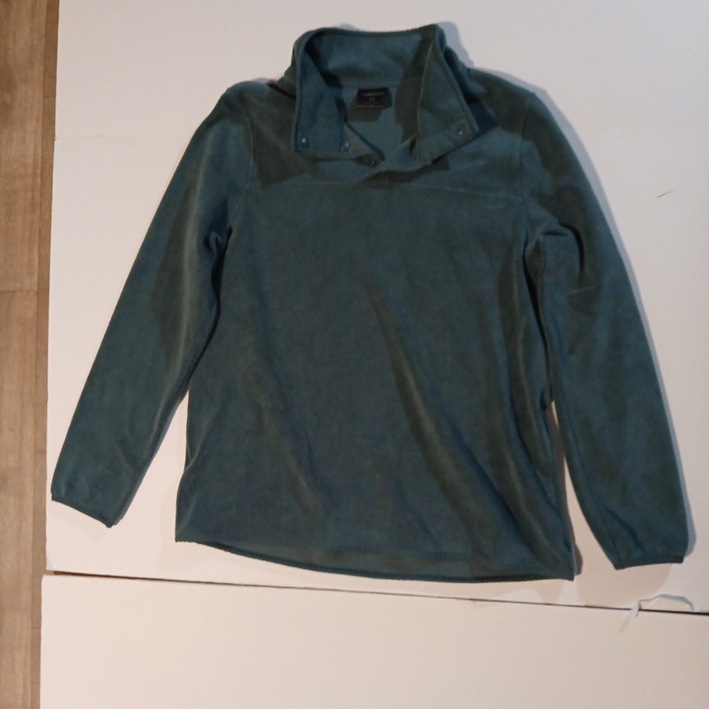 32 Degrees Heat Ladies' Button Snap Fleece Pullover Green Jacket Size M